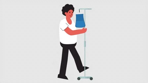 Patient with IV Stand Stock Footage 326768338