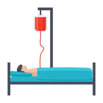 Patient Lying on Bed Stock Illustration
