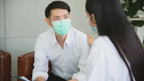 The patient man illness from mental problem meeting psychologist Stock Footage 135435472