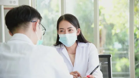 The patient man illness from mental problem meeting psychologist doctor Stock Footage 135435692