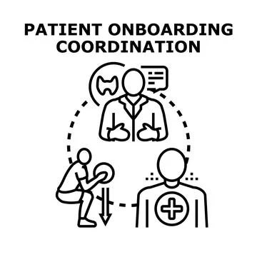 Patient onboarding coordination vector idea concept Stock Illustration