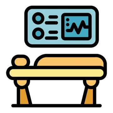 Patient operation bed icon vector flat Ilustração Stock