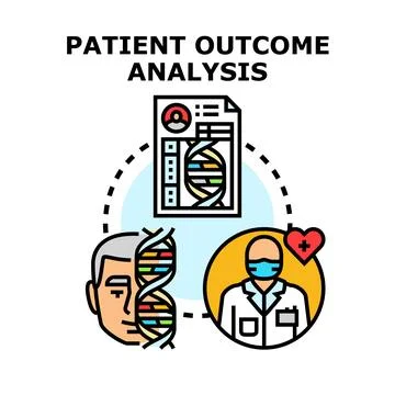 Patient outcome analysis studying genetic healthcare data Stock Illustration