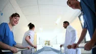 Patient Pov Hospital Bed Pushed Corridor Stock Footage