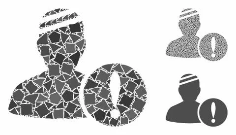 Patient problem Mosaic Icon of Humpy Pieces Illustrazione stock