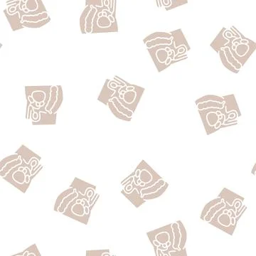 Patient with prostate glyph seamless pattern Illustrazione stock