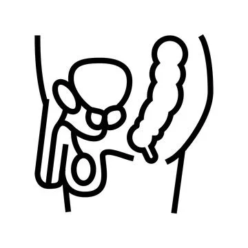 Patient with prostate line icon vector illustration 스톡 일러스트