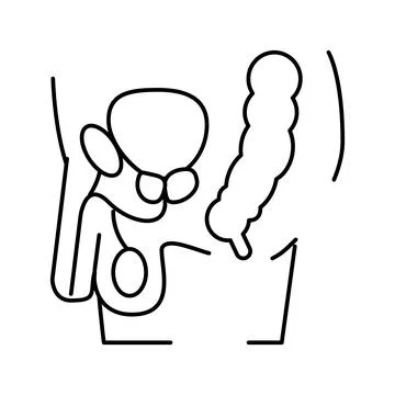 Patient with prostate line icon vector illustration 스톡 일러스트