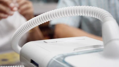 Patient push button of Continuous Positive Airway Pressure or CPAP machine  Video stock 117822870