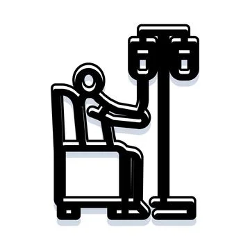 Patient receiving intravenous infusion while seated Stock Illustration