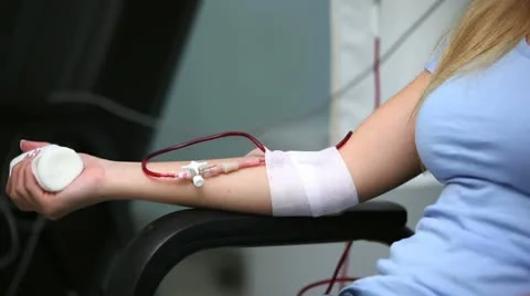 Patient receiving a transfusion Stock Footage