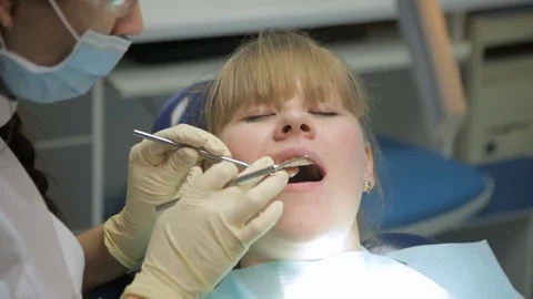 Patient at a reception at the dentist Stock Footage 71422852