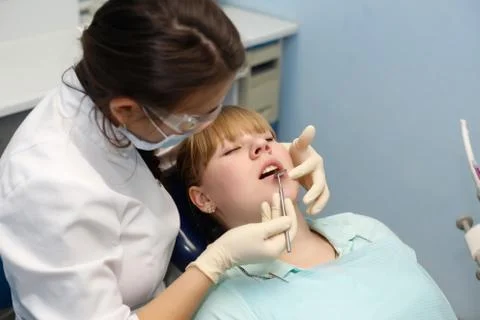 Patient at a reception at the dentist Stock Photos