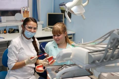 Patient at a reception at the dentist Stock Photos
