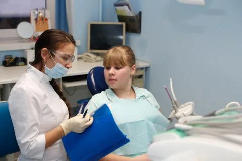 Patient at a reception at the dentist Stock Photos