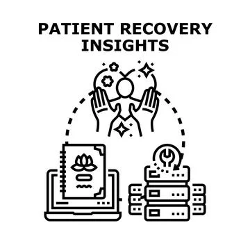 Patient recovery insights data analysis and healthcare technology Stock Illustration