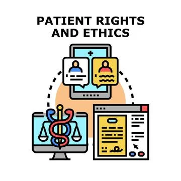 Patient rights and ethics representing healthcare legal compliance Stock Illustration