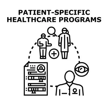 Patient specific healthcare programs concept vector icon Stockillustratie