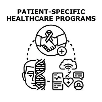 Patient specific healthcare programs concept illustration Stock Illustration