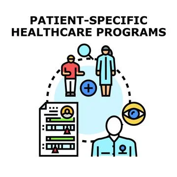 Patient specific healthcare programs concept vector icon Stock Illustration