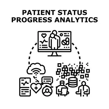 Patient status progress analytics concept technology Stock Illustration
