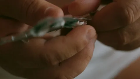 Patient Taking Pills from Blister Pack, Close-Up Stock Footage 344601994