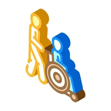 Patient transfer ambulance isometric icon vector illustration Stock Illustration