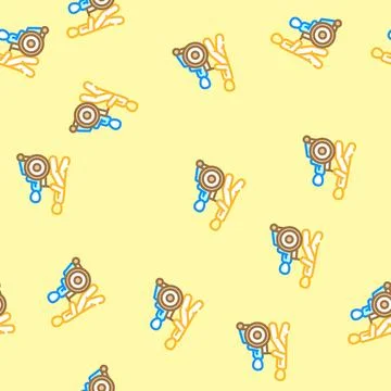 Patient transfer ambulance vector seamless pattern Stock Illustration