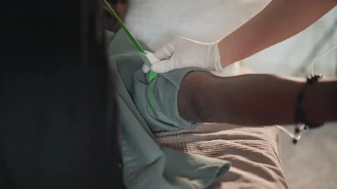 Patient treated urgently. Calm environment during emergency medical procedure Stock Footage 346556857