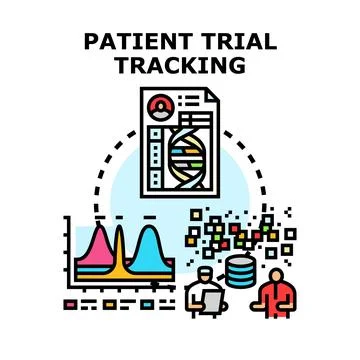 Patient trial tracking, data analytics, and genomics research Ilustração Stock