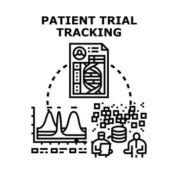 Patient trial tracking, data analytics, and genomics research Ilustração Stock