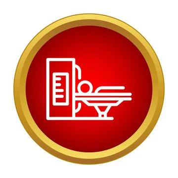Patient undergoing mri scan using medical imaging equipment Stock Illustration