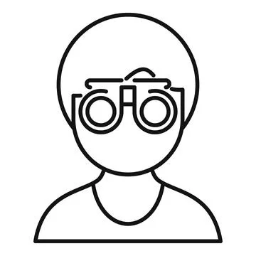 Patient undergoing vision test with optometry equipment Stock Illustration