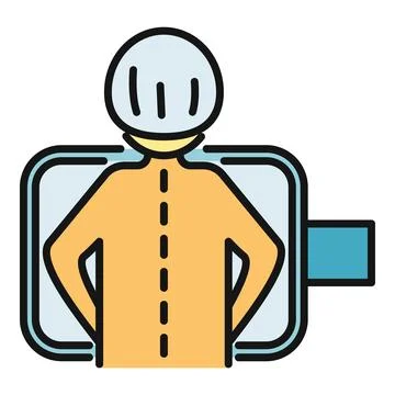 Patient undergoing x ray scanning for spinal examination Stock Illustration