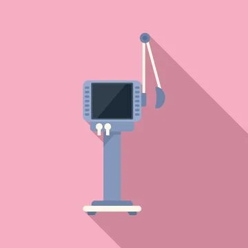 Patient ventilator machine icon flat vector. Medical equipment Ilustração Stock
