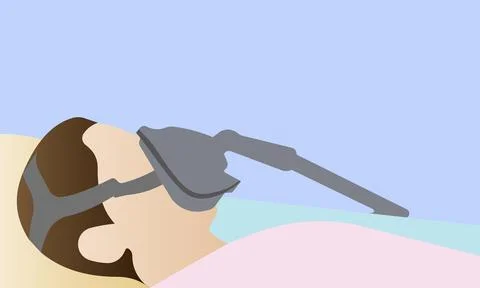 The patient is on a ventilator. Vector image. Stock Illustration