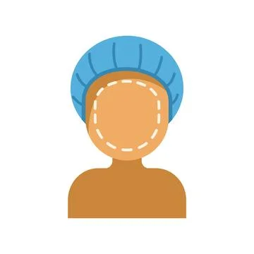 Patient wearing surgical cap preparing for facial surgery Stock Illustration