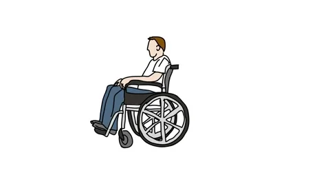 patient in wheelchair, disability Sketch... | Stock Video | Pond5