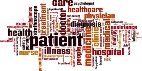 Patient word cloud Stock Illustration