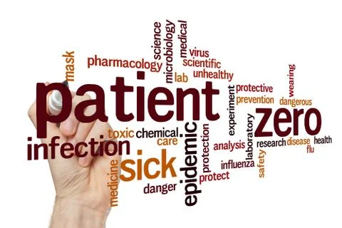 Patient zero word cloud concept Stock Photos