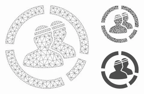 Patients Diagram Vector Mesh 2D Model and Triangle Mosaic Icon Stock Illustration