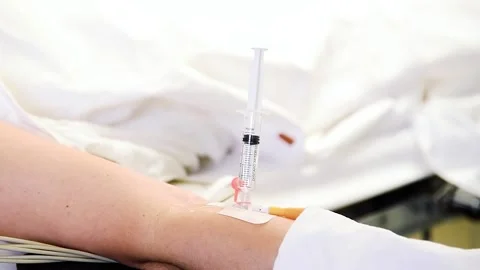 Patient's hand is on the operating table during the operation Stock Footage 205062878