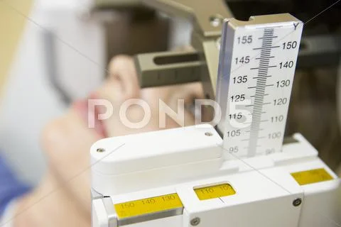 Patient's Head Being Monitored Stock Photos