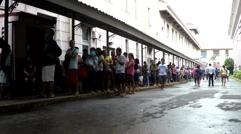 Patients waiting in queue at hospital lobby Stock Footage 67193239