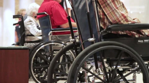 Patients in Wheelchairs Stock Footage 50085825