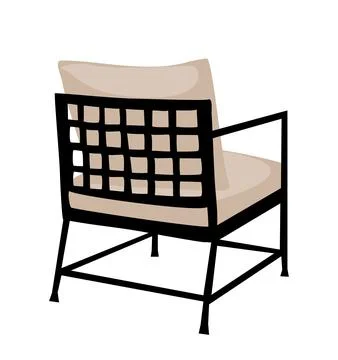 Patio Armchair back view vector isolated on white. Stock Illustration