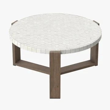 Patio Coffee Table Round 03 3D Model