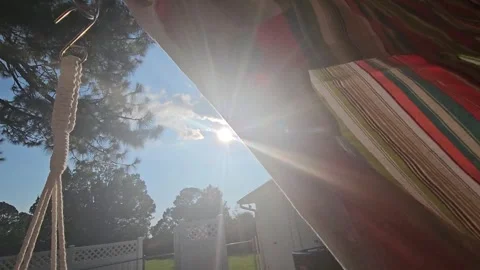 Patio Curtains in the Sunshine Stock Footage 246090605