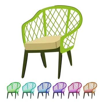 Patio deck chair vector cartoon graphic Stock Illustration