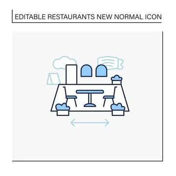 Patio dining line icon Stock Illustration